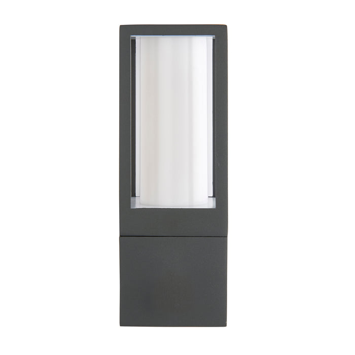 Saxby 99548 Lantern IP44 7W Textured grey paint & opal pc 7W LED GU10 (Required) - westbasedirect.com