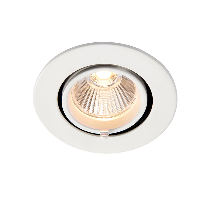 Saxby 99552 Axial round 9W Matt white paint & clear pc 9W LED module (COB) Warm White - westbasedirect.com
