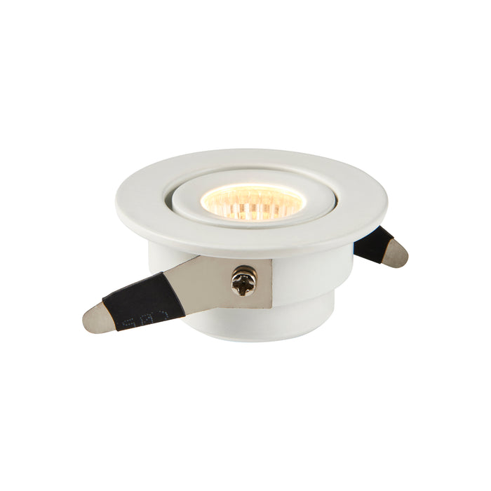 Saxby 99559 LALO Tilt 3000K 4W Matt white paint & clear acrylic 4W LED module (COB) - westbasedirect.com