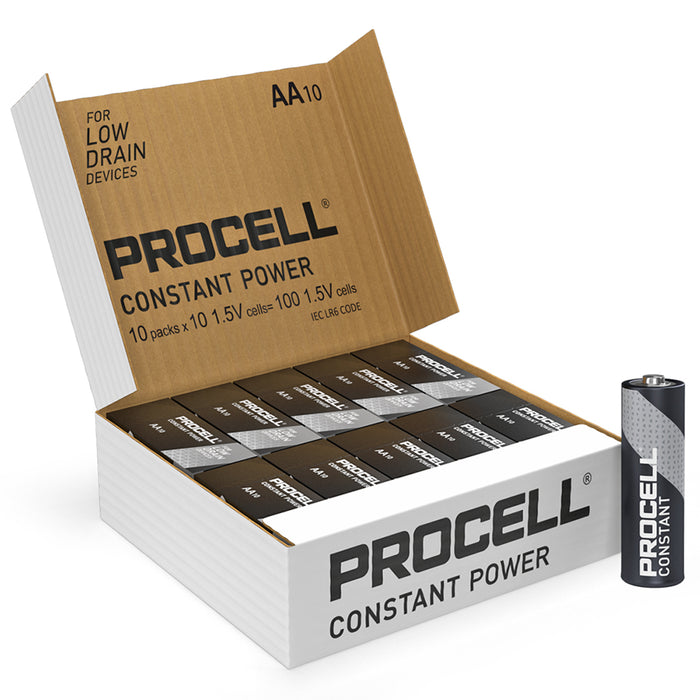Duracell Procell Constant Power AA LR6 PC1500 Alkaline Industrial Batteries | Box of 100 - westbasedirect.com