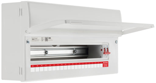BG Fortress CF22M20 22 Module 20 Way Unpopulated Metal Consumer Unit with 100A Main Switch - westbasedirect.com