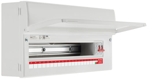 BG Fortress CF22MS19 22 Module 19 Way Unpopulated Metal Consumer Unit with 100A Main Switch & 1x SPD - westbasedirect.com