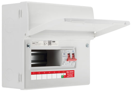 BG Fortress CF9MS6 9 Module 6 Way Unpopulated Metal Consumer Unit with 100A Main Switch & 1x SPD - westbasedirect.com