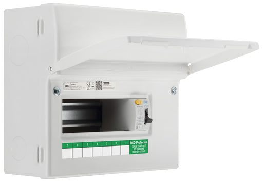 BG Fortress CF9R17 9 Module 7 Way Unpopulated RCD Incomer Consumer Unit with 1x 100A Type A 30mA RCD - westbasedirect.com
