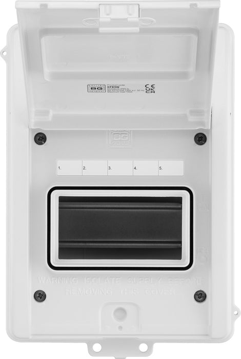 BG CFE5W 5 Module IP65 Metal Weatherproof Enclosure - westbasedirect.com