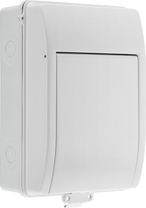 BG CFEV5AW 5 Module IP65 Weatherproof White Metal EV Charger Circuit Protection with 40A 30mA Type A RCD, 40A B Curve MCB & Type 2 SPD - westbasedirect.com