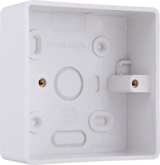 BG CMP8132 Single 32mm White Rounded PVC Surface Pattress Box - westbasedirect.com