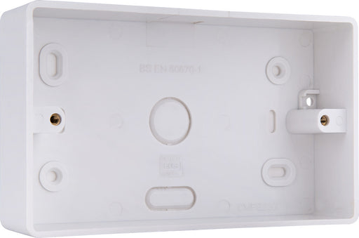 BG CMP8232 Double 32mm White Rounded PVC Surface Pattress Box - westbasedirect.com