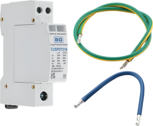 BG CUA30 SPD Wiring Kit c/w Neutral & Earth Wires 1x SPD T2 - westbasedirect.com