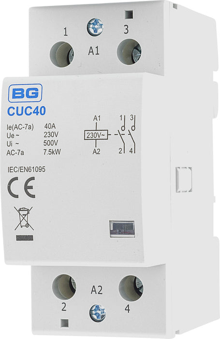 BG CUC40 40A Double Pole 2 Module Contactor - westbasedirect.com