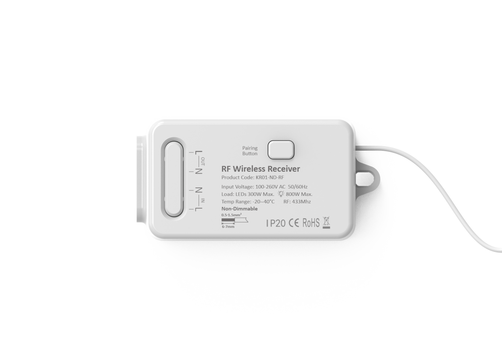 Forum CUL-40038 Culina 1 Channel Kinetic Switch RF Receiver Non-Dimmable IP20 White - westbasedirect.com