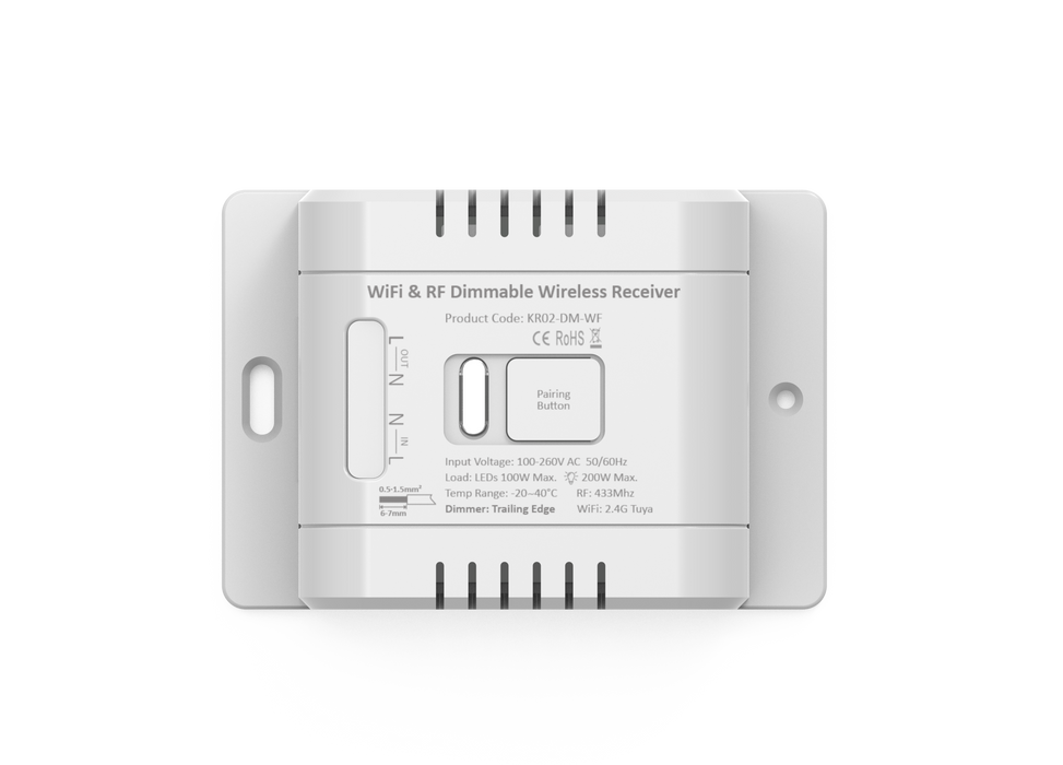 Forum CUL-40040 Culina 1 Channel Smart Tuya RF & Wifi Kinetic Dimmer IP20 White - westbasedirect.com