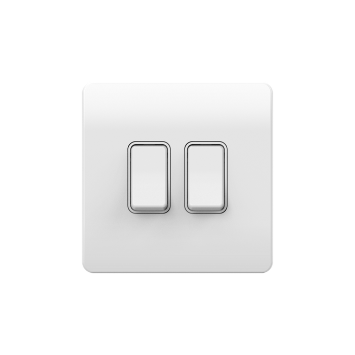 Forum CUL-42501 Culina 2 Gang Kinetic Switch Frame For Slim Grid White - westbasedirect.com