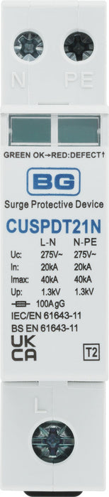 BG CUSPDT21N Type 2 Single Phase Surge Protection Device TNS PME & TT Systems - westbasedirect.com