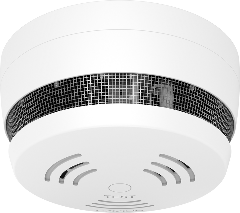Cavius CV2208 Mains Powered Optical Smoke Alarm RF 10yr Lithium Battery Backup 97x52mm - westbasedirect.com