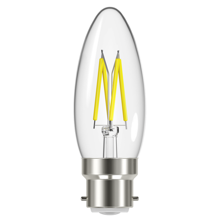 Energizer S12868 4W 470lm B22 BC Candle Filament LED Bulb Warm White 2700K - westbasedirect.com