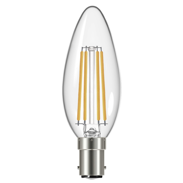 Eveready S17395 B15 SBS Candle Filament Clear LED Bulb 4W 470lm Warm White 2700K (2 Pack) - westbasedirect.com