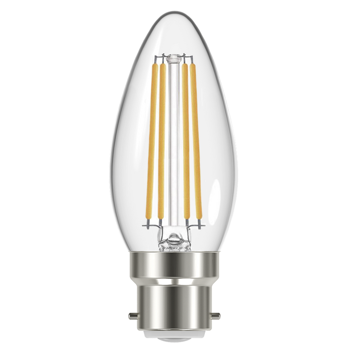 Eveready S17394 B22 BC Candle Filament Clear LED Bulb 4W 470lm Warm White 2700K (2 Pack) - westbasedirect.com