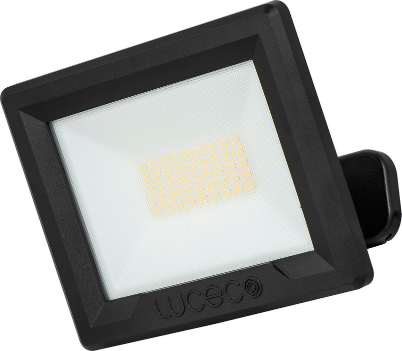 Luceco EFLD30B40-06 30W Essence Security Non-PIR Floodlight with Ball Joint 1m Cable - Black - westbasedirect.com