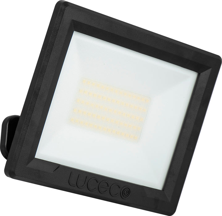Luceco EFLD50B40-06 50W Essence Security Non-PIR Floodlight with Ball Joint 1m Cable - Black - westbasedirect.com