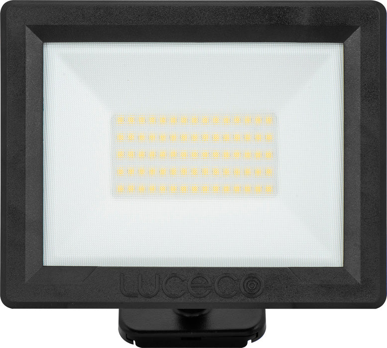 Luceco EFLD50B40-06 50W Essence Security Non-PIR Floodlight with Ball Joint 1m Cable - Black - westbasedirect.com