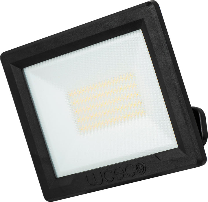 Luceco EFLD50B40-06 50W Essence Security Non-PIR Floodlight with Ball Joint 1m Cable - Black - westbasedirect.com