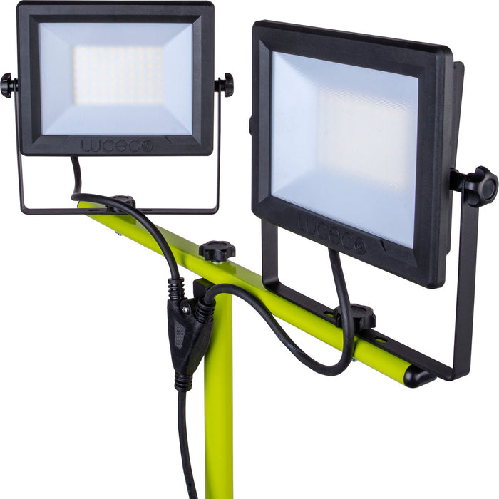 Luceco EFLDTT50B50 Eco Tripod  Black Twin 5000lm 2x50W 5000K - UK Plug - westbasedirect.com