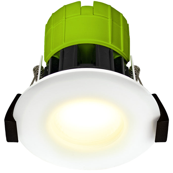 Luceco EFT60W30 FType Fixed 6W Warm White 3000K IP65 Dimmable Fire Rated Downlight - White - westbasedirect.com
