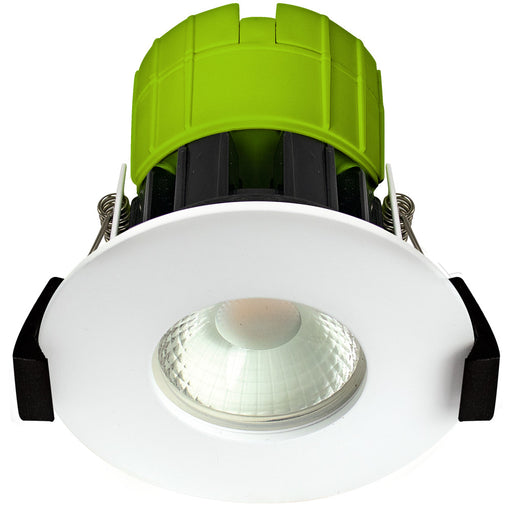 Luceco EFT60W30 FType Fixed 6W Warm White 3000K IP65 Dimmable Fire Rated Downlight - White - westbasedirect.com