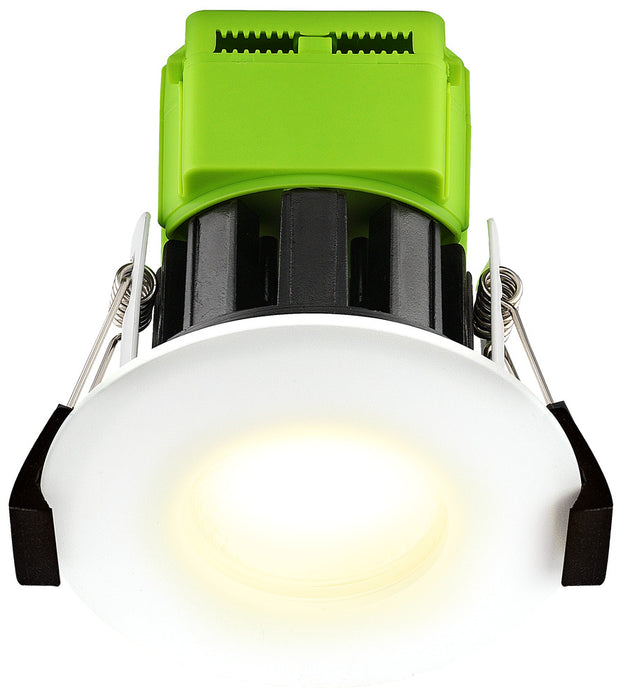 Luceco EFT60W30 FType Fixed 6W Warm White 3000K IP65 Dimmable Fire Rated Downlight - White - westbasedirect.com
