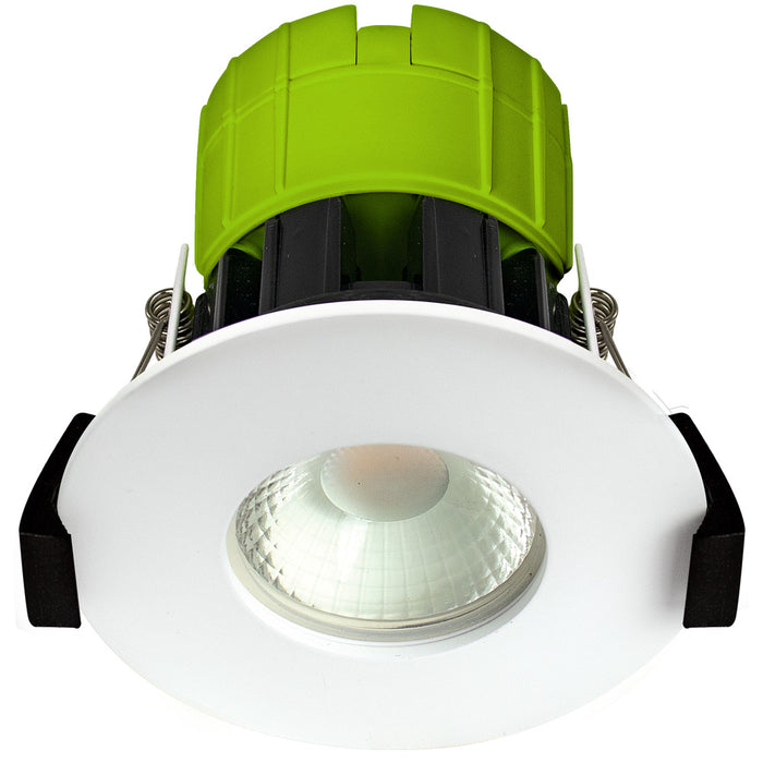 Luceco EFT60W40/6 FType Fixed 6W Cool White 4000K IP65 Dimmable Fire Rated Downlight - White (6 Pack) - westbasedirect.com