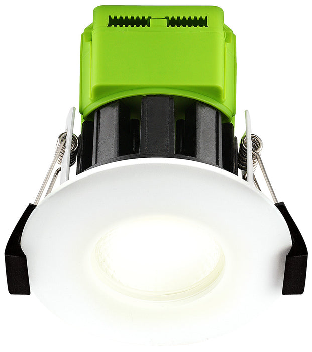 Luceco EFT60W40 FType Fixed 6W Cool White 4000K IP65 Dimmable Fire Rated Downlight - White - westbasedirect.com