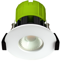 Luceco EFT80W40 FType Fixed 8W Cool White 4000K IP65 Dimmable Fire Rated Downlight - White
