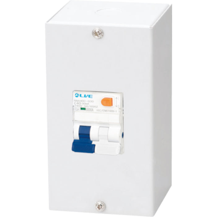 LIVE Electrical EMCU2A-R 2 Way IP20 Metal EV Charging Unit with 40A Type A DP RCBO C Curve - westbasedirect.com