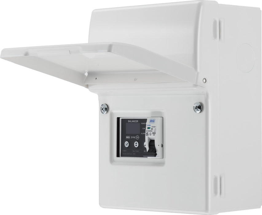 BG SyncEV EVAB1ESP120 Balancer EV Load Management CT Hub Single Phase in IP20 Enclosure 6A MCB + 1x120A CT - westbasedirect.com