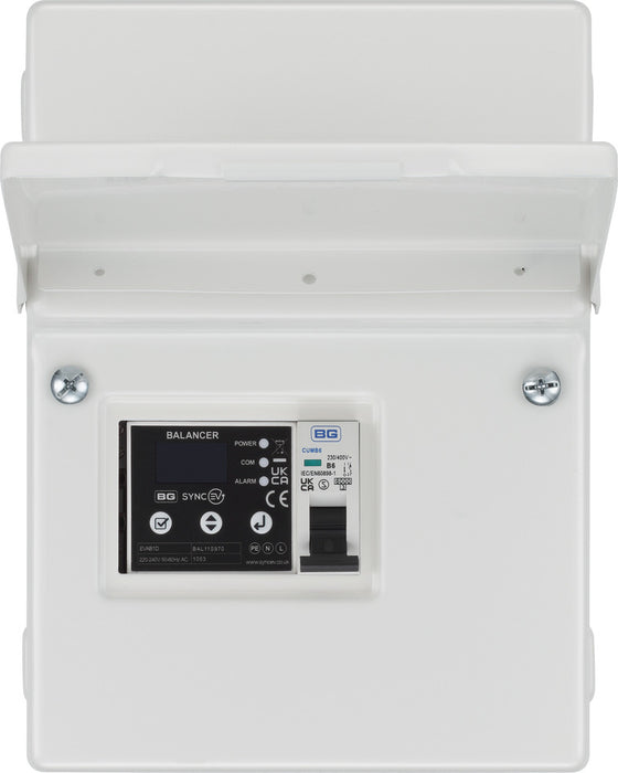 BG SyncEV EVAB1ETP400 Balancer EV Load Management CT Hub Three Phase in IP20 Enclosure 6A MCB + 1x120A CT - westbasedirect.com