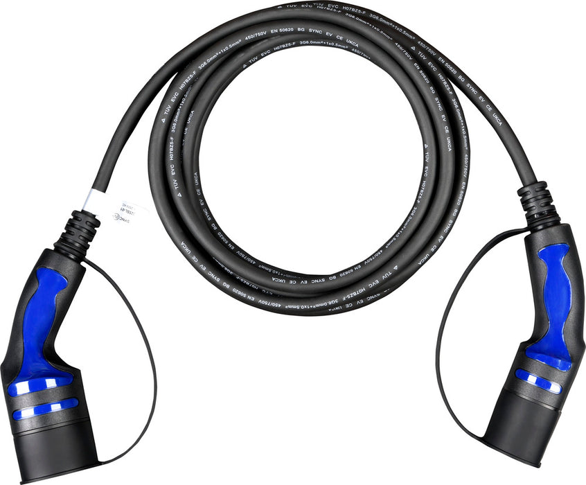 SyncEV EVC22325SL Mode 3 EV Charging Cable 5m Type 2 to Type 2 Single Phase - westbasedirect.com