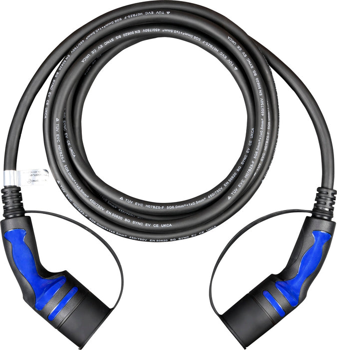 SyncEV EVC22325TL Mode 3 EV Charging Cable 5m Type 2 to Type 2 Three Phase - westbasedirect.com