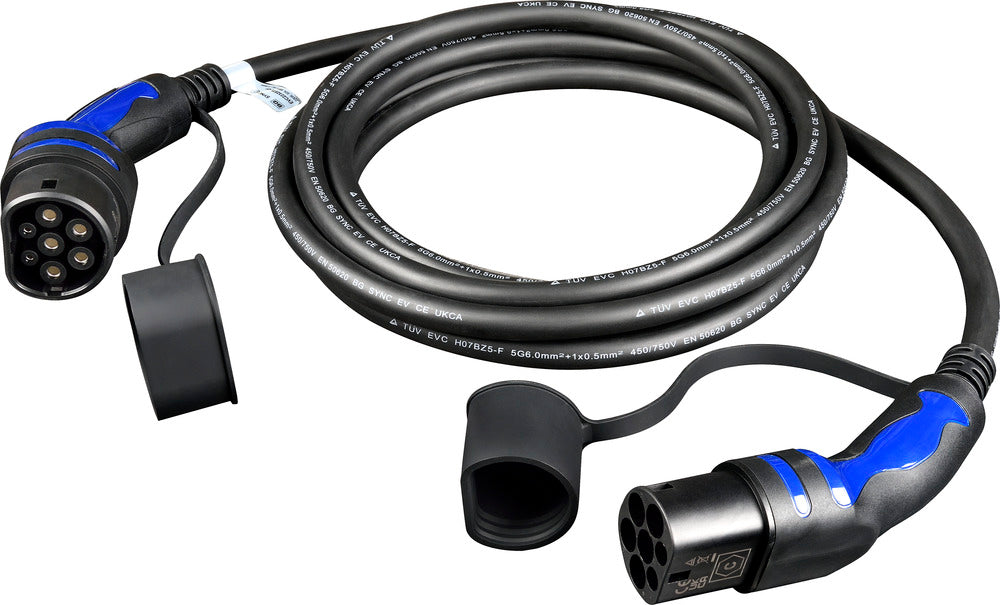 SyncEV EVC22325TL Mode 3 EV Charging Cable 5m Type 2 to Type 2 Three Phase - westbasedirect.com