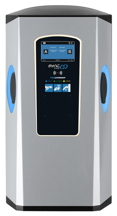 BG SyncEV EVPCWSM27BGR Pro Charger Wall Mount Dual Socket Outlet Single Phase 2X7.4kW Integrated MID Meter 4G - westbasedirect.com