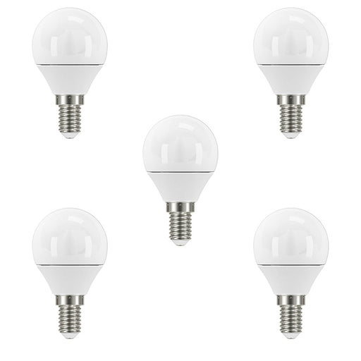 Eveready S14321 E14 SES Golf LED Bulb Opal 4.9W 470lm Cool White 4000K (5 Pack) - westbasedirect.com