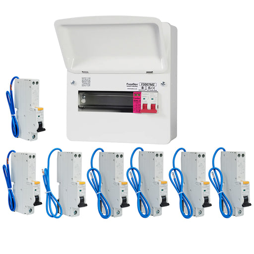 FuseBox F3007MZ 7 Way T2 SPD Consumer Unit + 7 Type A RCBOs - westbasedirect.com