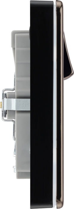 BG FBN22UAC45B Flatplate Screwless 13A Double Switched Power Socket + USB A+C (45W) - Black Nickel + Black Insert - westbasedirect.com