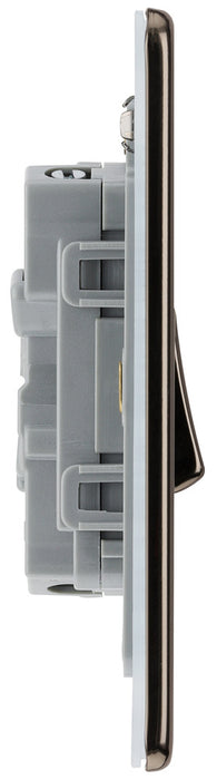 BG FBN42 Flatplate Screwless Double Light Switch 10A - Black Nickel (5 Pack) - westbasedirect.com