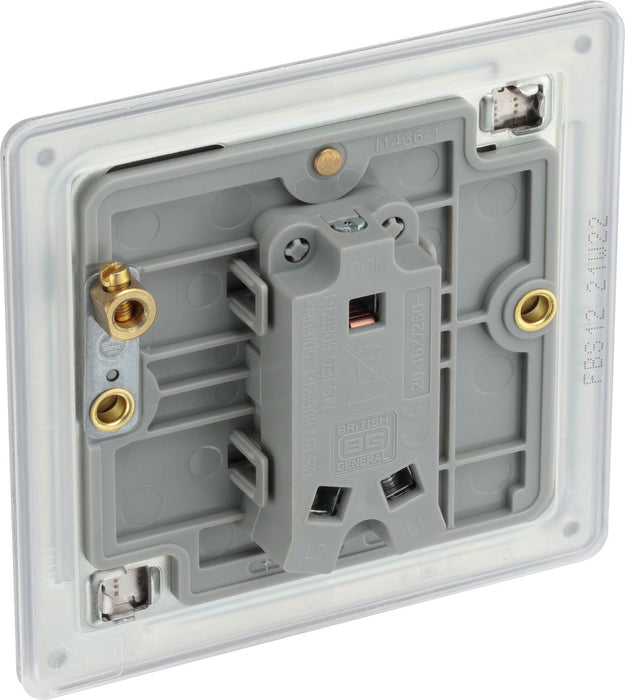 BG FBS12 Flatplate Screwless Single Light Switch 10A - Brushed Steel (5 Pack) - westbasedirect.com