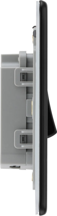 BG FFB12 Flatplate Screwless Single Light Switch 10A - Matt Black - westbasedirect.com