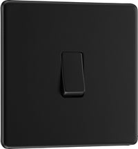 BG FFB13 Flatplate Screwless 20A 16AX Intermediate Light Switch - Matt Black