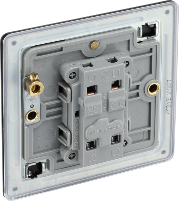BG FFB13 Flatplate Screwless Intermediate Light Switch 10A - Matt Black - westbasedirect.com