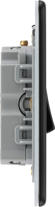 BG FFB15 Flatplate Screwless Fan Isolator Switch TP 10A - Matt Black - westbasedirect.com