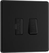BG FFB15F Flatplate Screwless Triple Pole Fused Fan Isolator Switch 10A - Matt Black
